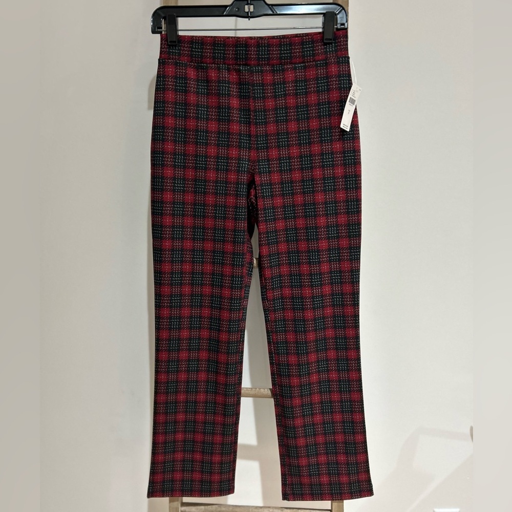 Sanctuary x Anthropologie Women's Small Red Black Checkered Trousers Pants NWT